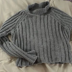 Grey waist length american eagle sweater